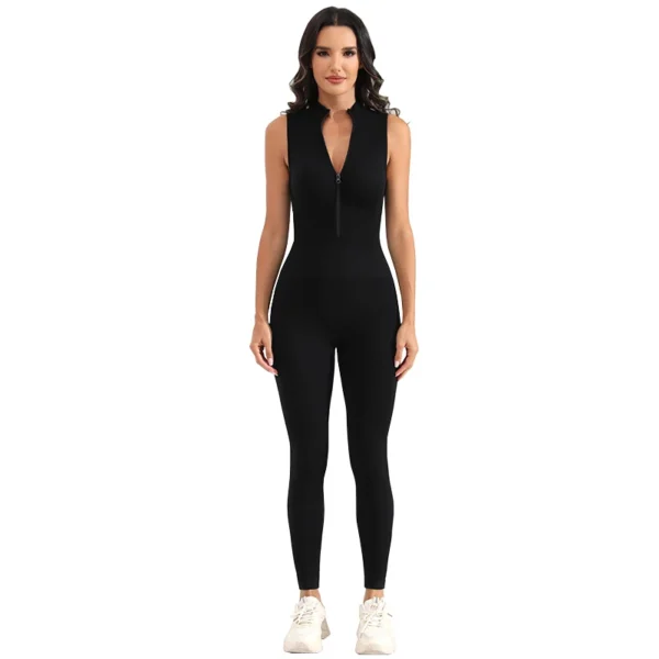 Svart Trenings jumpsuit med glidelås - Bilde 5