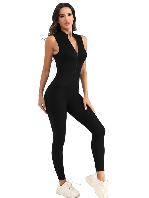 Svart Trenings jumpsuit med glidelås